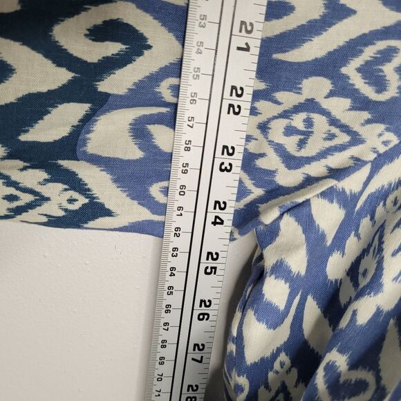 TRU LUXE button front tunic Linen Blend Vacation Bright Casual 3/4 Sleeve Xl - Picture 8 of 9